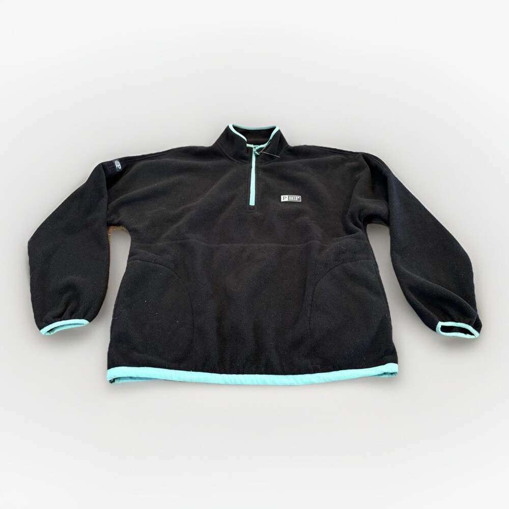 Portland Gear Mens Black 1/4 ZIP Fleece Pullover Long Sleeve Sweater Size M